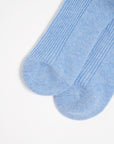 Light blue 4-count ribbed socks