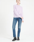 MIA 1 Cashmere rib knit stand-up collar sweater lilac