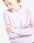 MIA 1 Cashmere rib knit stand-up collar sweater lilac