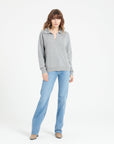 MIA 3 Long-sleeved polo shirt in light grey cashmere