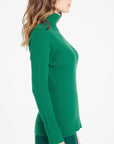 MIA 5 Emerald green ribbed cashmere turtleneck sweater