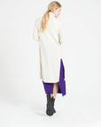 MIA 6 Long sleeveless cashmere rib knit cardigan ecru white