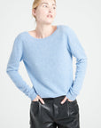 MIA 7 Light blue cashmere V-neck sweater