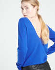 MIA 7 Royal blue cashmere V-neck sweater