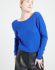 MIA 7 Royal blue cashmere V-neck sweater