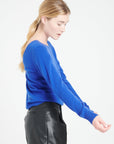 MIA 7 Royal blue cashmere V-neck sweater