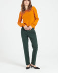 MIA 7 Pumpkin orange cashmere V-neck sweater