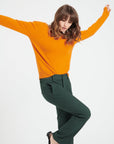 MIA 7 Pumpkin orange cashmere V-neck sweater