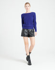 MIA 7 Midnight blue cashmere V-neck sweater