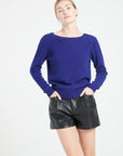 MIA 7 Midnight blue cashmere V-neck sweater