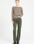 MIA 7 Taupe cashmere V-neck sweater