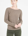 MIA 7 Taupe cashmere V-neck sweater