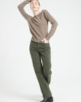 MIA 7 Taupe cashmere V-neck sweater