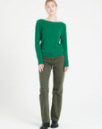 MIA 7 Emerald green cashmere V-neck sweater