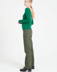 MIA 7 Emerald green cashmere V-neck sweater