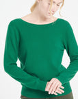 MIA 7 Emerald green cashmere V-neck sweater