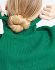 MIA 9 10-thread cashmere chimney-neck sweater emerald green