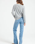 MIA 14 V-neck cashmere cardigan in ribbed knit, light grey