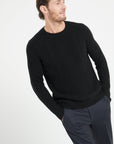 ZACH 1 Round-neck cashmere 6-thread-count sweater, black