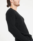 ZACH 1 Round-neck cashmere 6-thread-count sweater, black