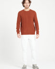 ZACH 1 Cashmere 6-thread-count terracotta cable-knit round-neck sweater