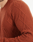 ZACH 1 Cashmere 6-thread-count terracotta cable-knit round-neck sweater