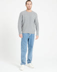 ZACH 1 6-thread cashmere cable-knit round-neck sweater light grey