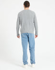 ZACH 1 6-thread cashmere cable-knit round-neck sweater light grey