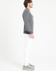 ZACH 3 Round-neck cashmere sweater with 4-thread jacquard pattern in two colors