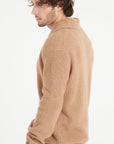 ZACH 4 Camel 4-thread cashmere ribbed shawl-collar cardigan