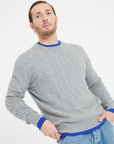 ZACH 5 Round-neck cashmere cable-knit sweater light grey