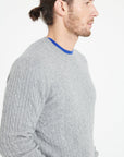 ZACH 5 Round-neck cashmere cable-knit sweater light grey