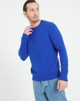 ZACH 5 Round-neck cashmere cable-knit sweater petrol blue