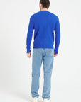 ZACH 5 Round-neck cashmere cable-knit sweater petrol blue