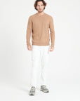 ZACH 5 Round-neck cashmere cable-knit sweater in camel