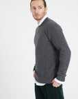 ZACH 5 Round-neck cashmere cable-knit sweater charcoal grey