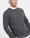 ZACH 5 Round-neck cashmere cable-knit sweater charcoal grey