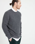 ZACH 5 Round-neck cashmere cable-knit sweater charcoal grey