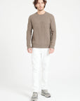 ZACH 5 Round-neck cashmere cable-knit sweater in taupe