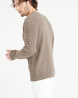 ZACH 5 Round-neck cashmere cable-knit sweater in taupe