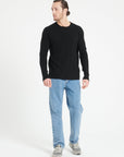 ZACH 5 Round-neck cashmere cable-knit sweater, black