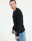 ZACH 5 Round-neck cashmere cable-knit sweater, black