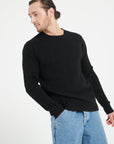 ZACH 5 Round-neck cashmere cable-knit sweater, black