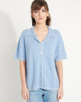 AVA 2 Light blue oversized cashmere blouse