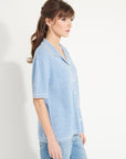 AVA 2 Light blue oversized cashmere blouse