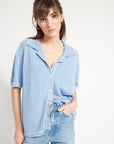 AVA 2 Light blue oversized cashmere blouse