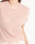 AVA 3 Fancy sleeveless cashmere top in powder pink