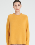 ZAYA 7 6-thread-count cashmere sweater with raglan sleeves in mustard yellow