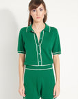 AVA 12 Short emerald green cashmere jumpsuit