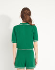 AVA 12 Short emerald green cashmere jumpsuit